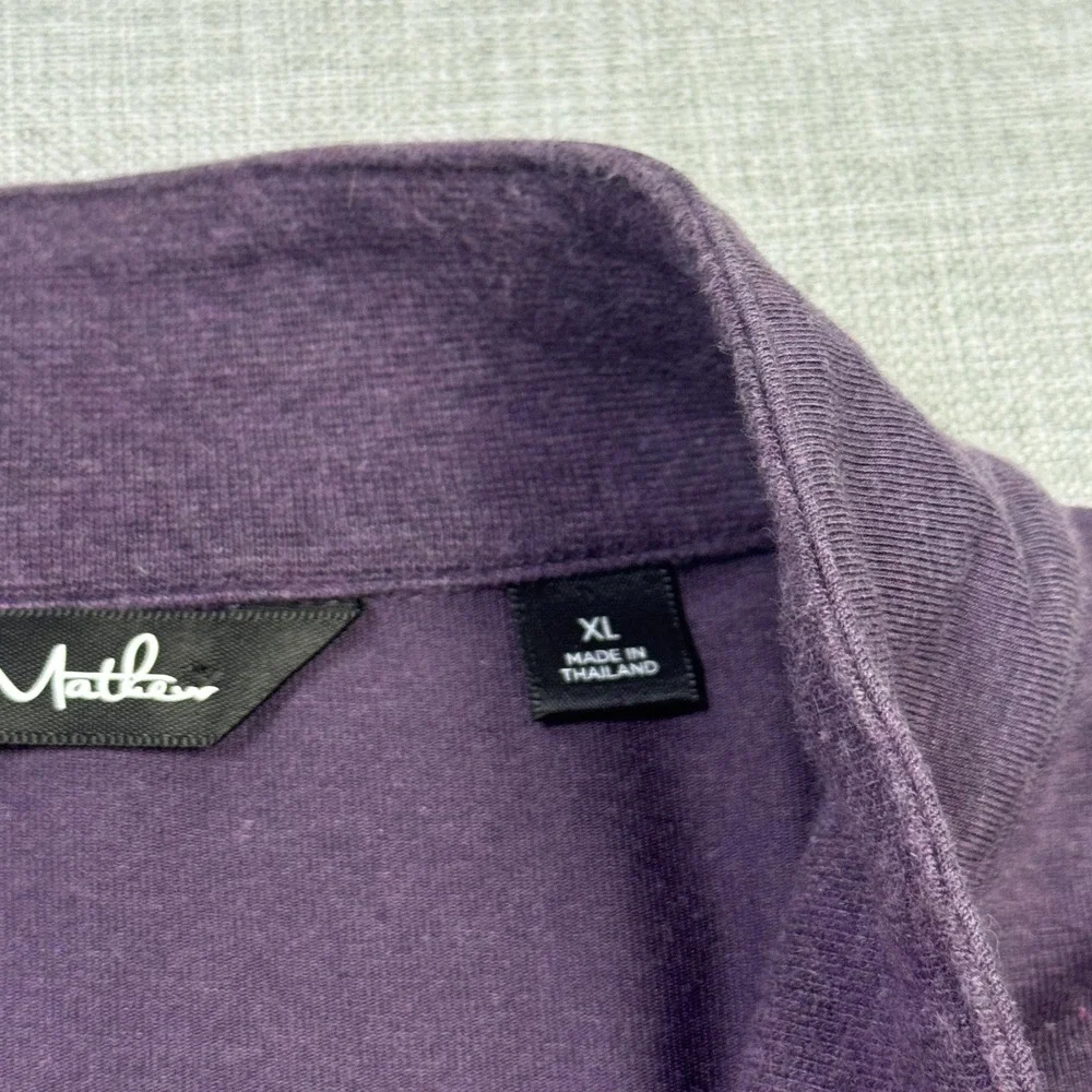 Travis Mathew 1/4 Zip Golf‎ Pullover Mens XL Purple Mock Neck Cotton Polyester